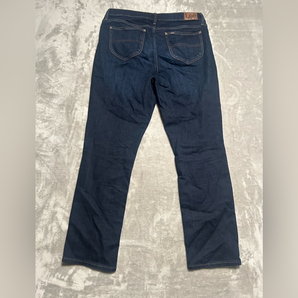 Lee Straight Leg Jeans Women’s 12 Dark Wash Denim - Picture 2 of 9